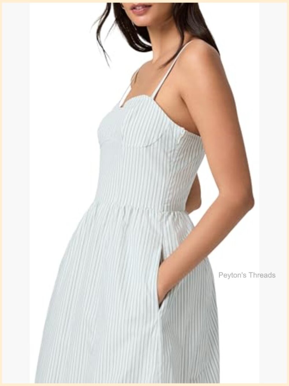 Fit-and-Flare Midi Dress with Sweetheart Neck and Zipper Back - Picture 4 of 4